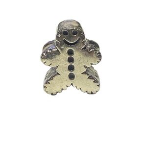 Chamilia GINGERBREAD MAN Sterling 925 Charm Bead Retired Christmas Holiday